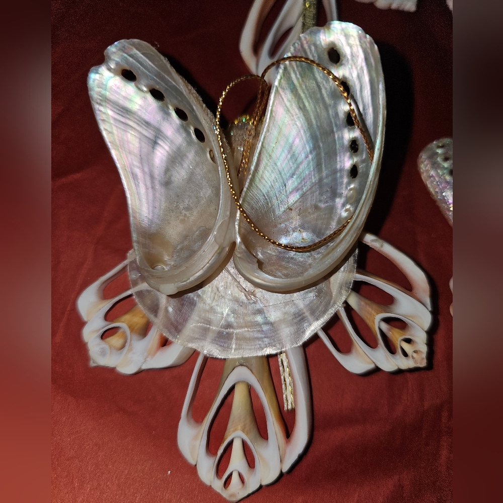 Seashell Folk Art Ornaments Lot Of 10 Beach Ocean Decor Native Angels Phillipine - Picture 9 of 14